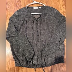 New York & Company Black Plaid Shirt